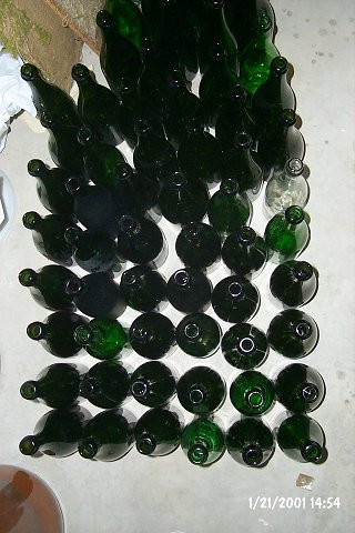 Bottles waiting to be filled.