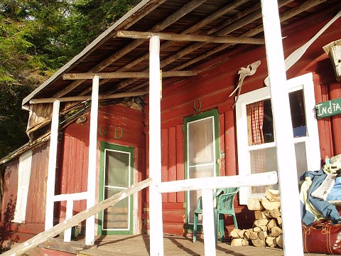 Our cabin, welcoming the morning sun.