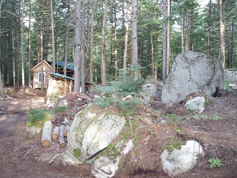 One of the newer cabins.  And lots of boulders.