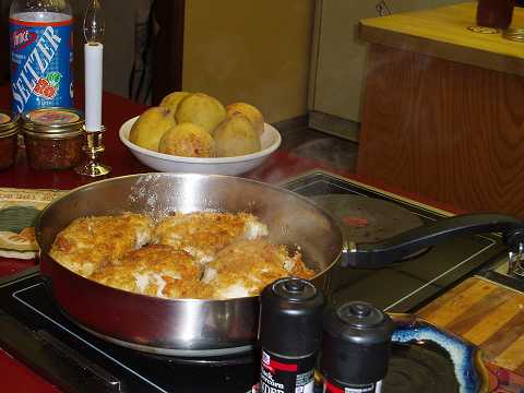 Boosie cooks! Really well. Chicken parm, and oh, so delicious.