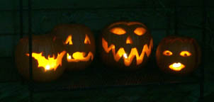 Photo: The Four Pumpkins of the Apocalypse enjoy a rare moment of levity before taking to horse.